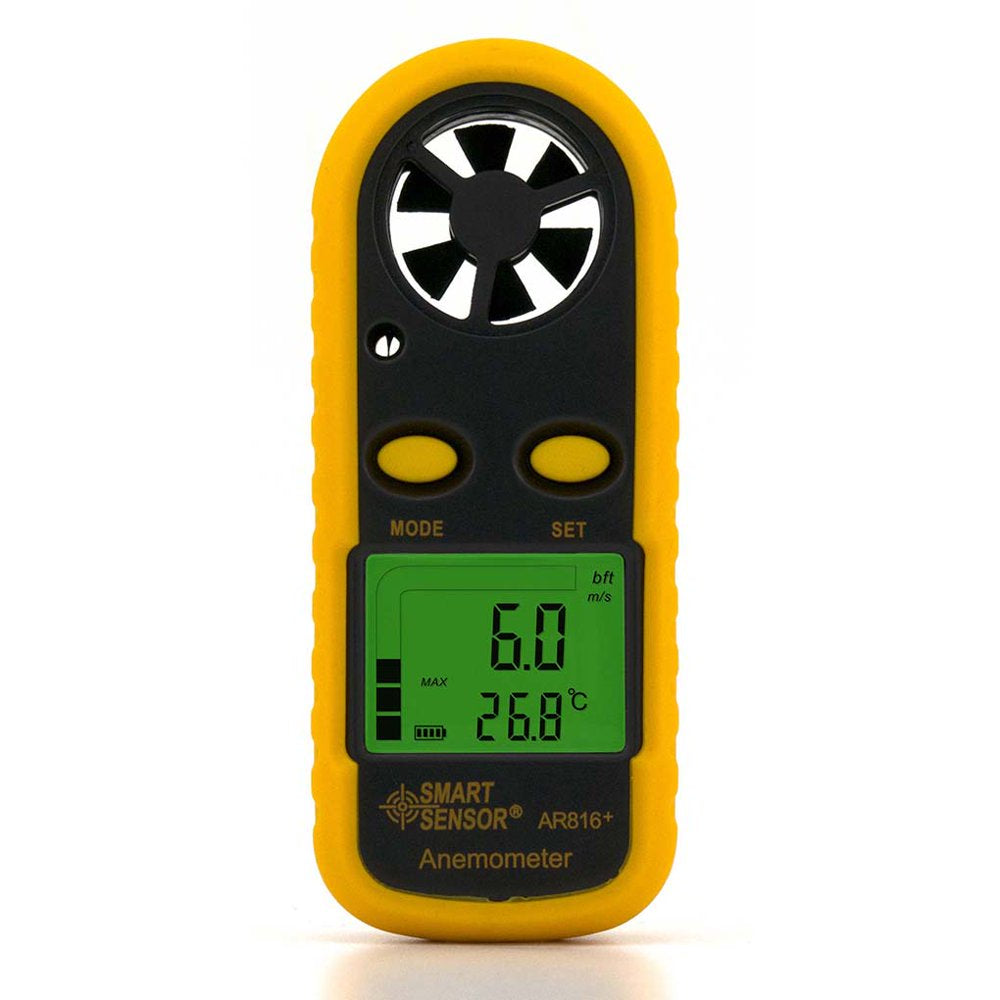 SMART SENSOR AR816+ Electronic Anemometer Thermometer Digital Pocket Wind Speed Gauge Air Flow Meter Windmeter