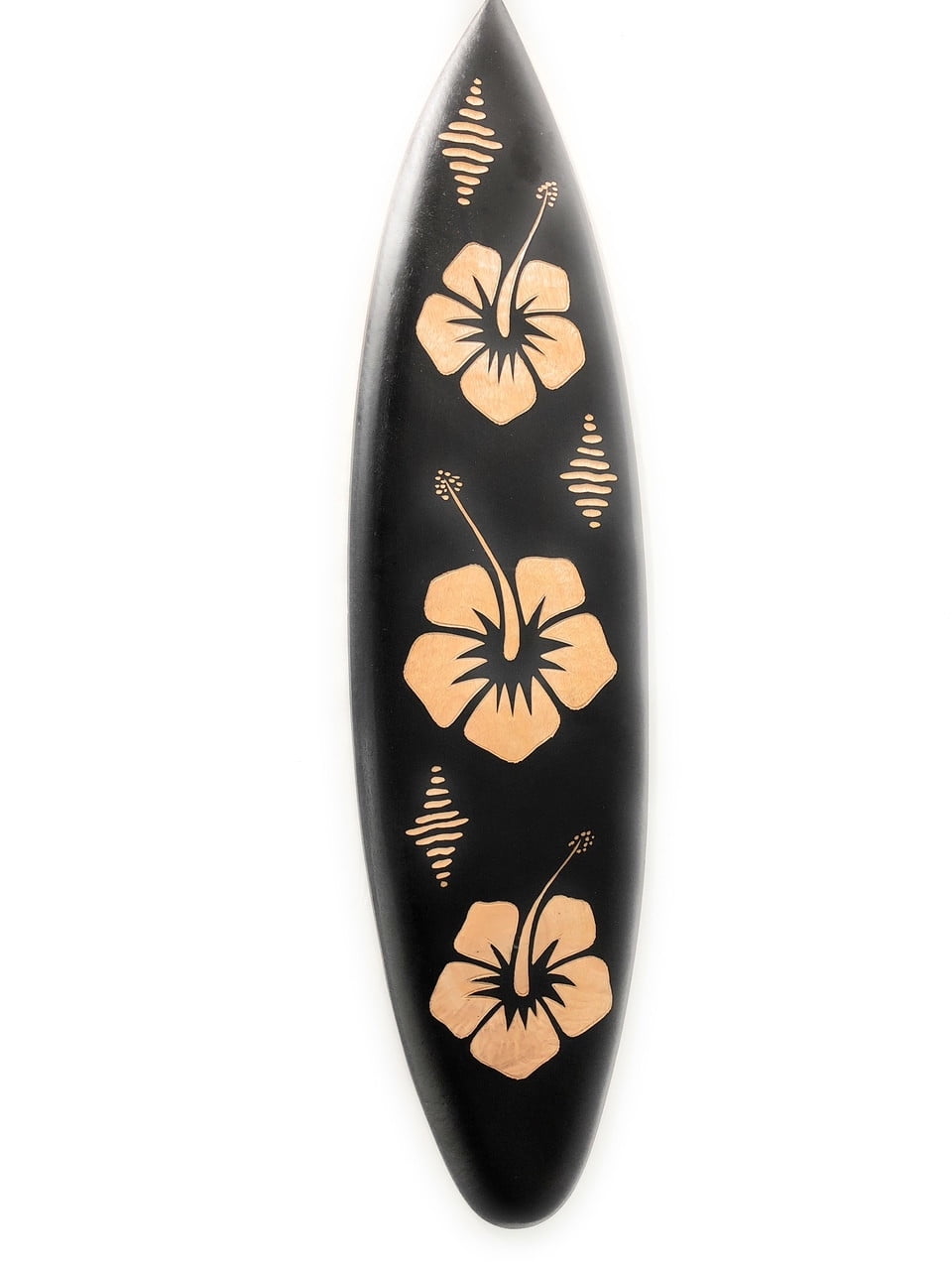 Wooden Surfboard w/ Hibiscus Flowers 30' - Surf Decor | #sur16g75