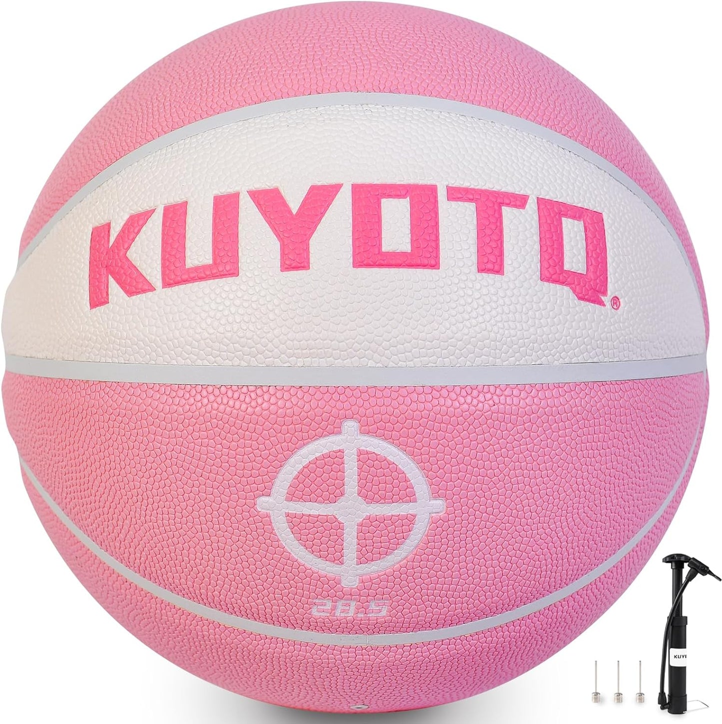 Girls Womens Size 6 (28.5") Pink Basketball with Pump Premium Composite Leather Basketball in&Outdoor Game Gym Training Competition Sports Basketballs Gifts for Girls/Womens