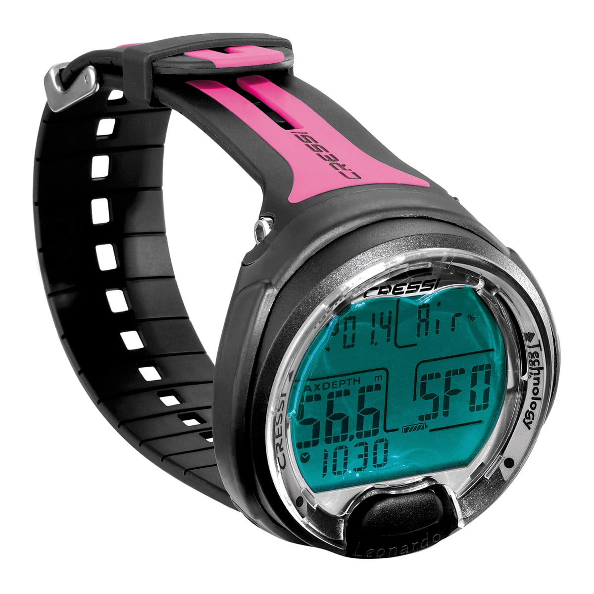 Cressi Leonardo Wrist Diving Computer, Black and Pink