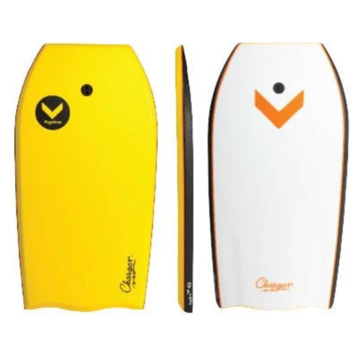 Hydro Charger 38 EPS Bodyboard with leash - Yellow deck/ Black rails / White bottom