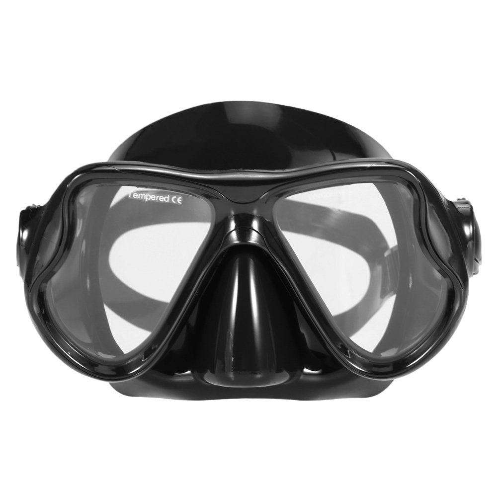 Lixada Adults Freediving Mask Snorkel Set Anti-Fog Diving Snorkeling Goggles Set Scuba Swimming Mask Tempered Glass Lens Goggles for Men Women