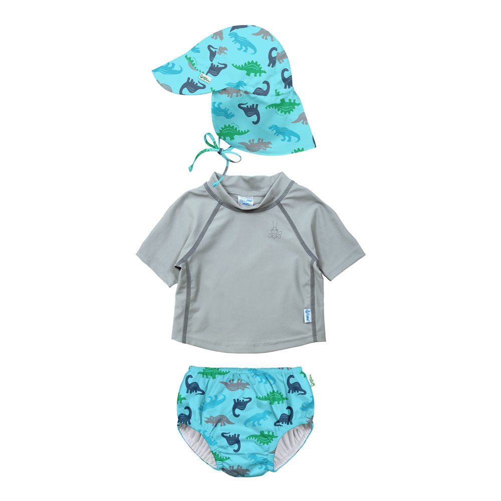 I Play. Baby and Toddler Boy Reusable Swim Diaper & Rashguard Swimsuit Set, Sizes 6M-3T