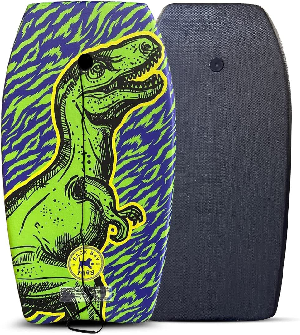 Back Bay Play 33" Lightweight EPS Core Boogie Boards for Beach - Bodyboard with Wrist Leash Surfing for Kids & Adults (Cotton Candy)