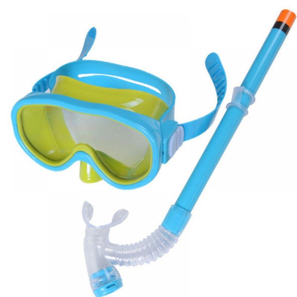 Kids Children Underwater Scubas Diving Mask and Snorkel Anti-Fog Goggles Glasses Diving Swimming Simple Breath Tube Set