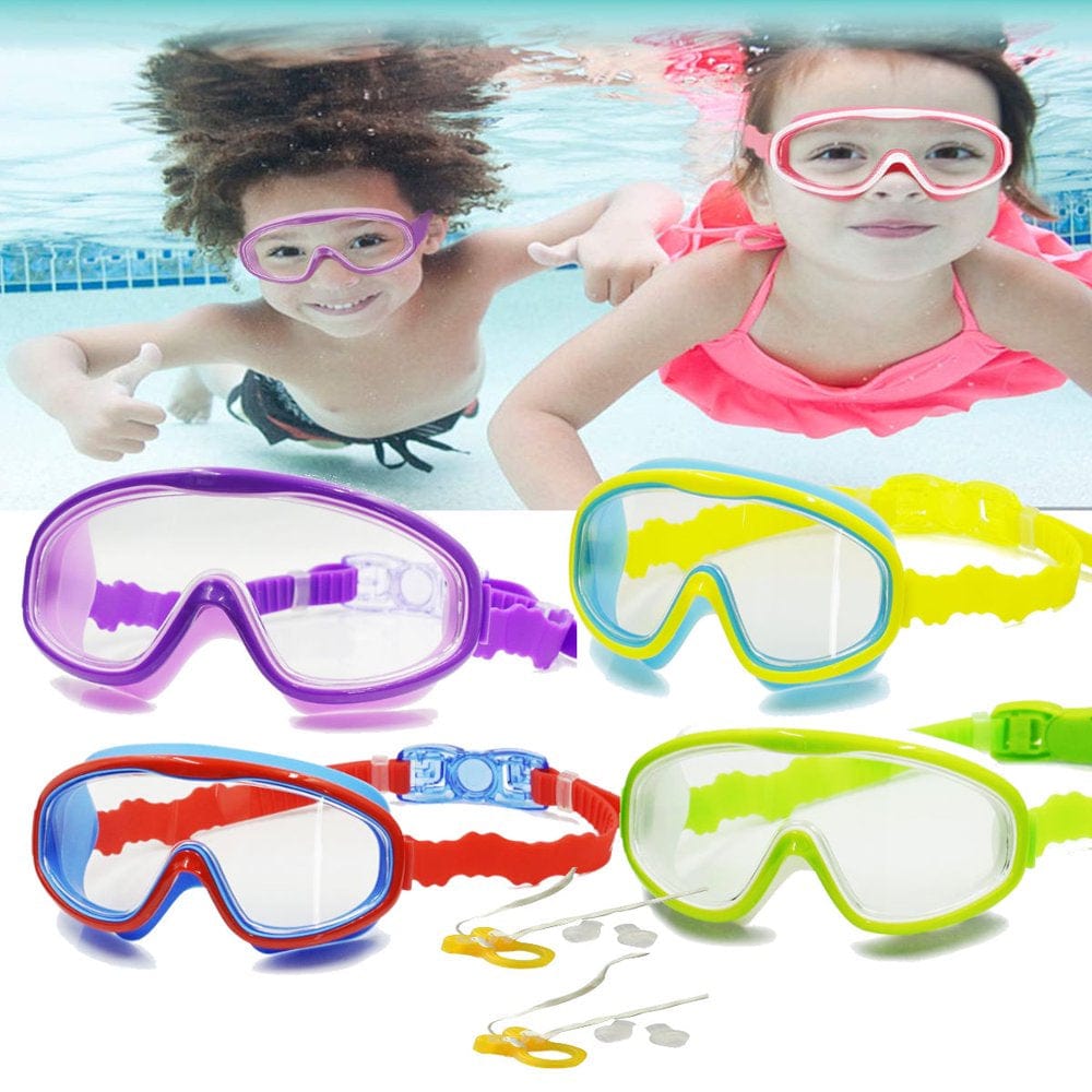 Swim Mask - 4 Pack Swim Goggles Mask for Kids - Adjustable One Size Fits Most Juniors - Diving Snorkelling (Snorkel) Swimming - Sturdy Strap Designed to Fit Snugly around the Eyes & Face