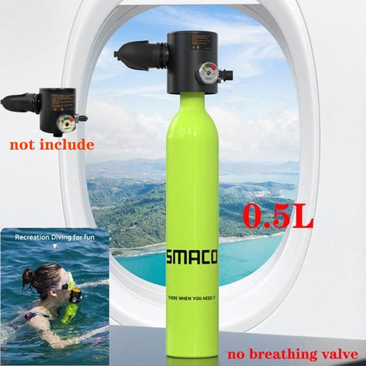 0.5L Oxygen Cylinder Diving Reserve Air Tank Snorkeling Diving Equipment (Without Breathing Valve)