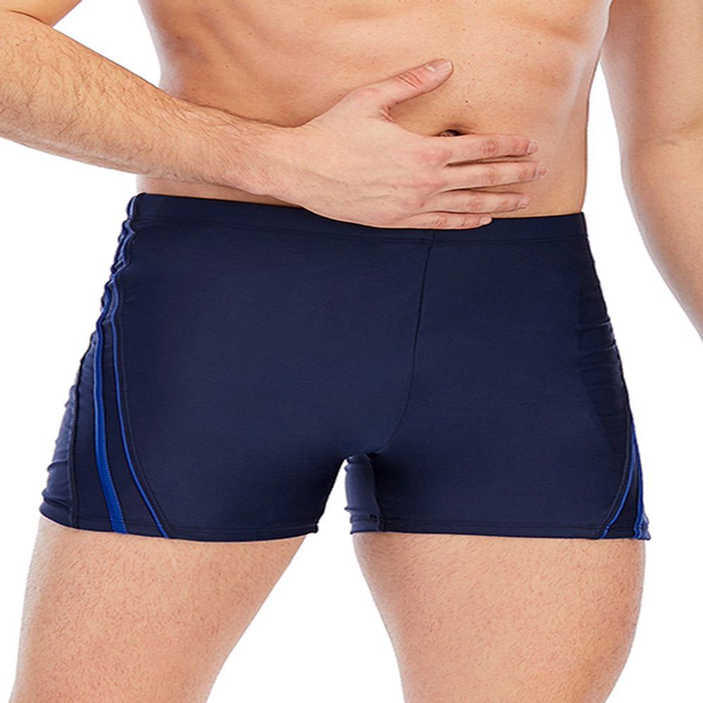 Men Swimwear Swimsuits Swim Boxer Briefs Swim Board Shorts Long Trunks for Men and Boys Solid Swim Jammers, up to Size Xl/Blue