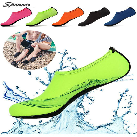 Spencer Men Women Barefoot Water Skin Shoes Aqua Socks for Beach Swim Surf Yoga Exercise "L, Green"
