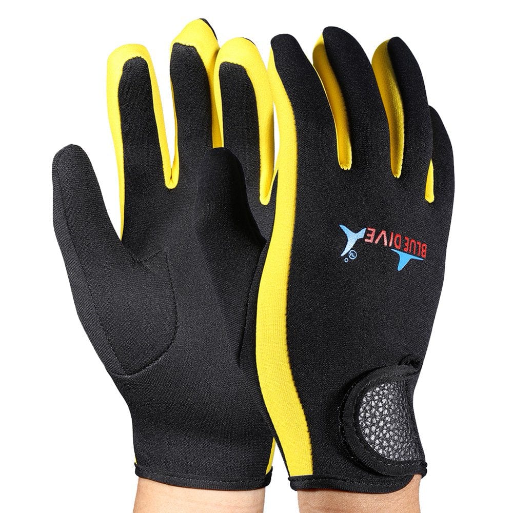 1Pair/Set Diving Neoprene Snorkeling Surf Swim Spearfishing Water Sport Gloves Black Yellow S