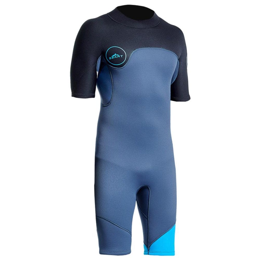 2Mm Rubber Shorty Summer Wetsuit Surf Scuba Snorkeling Diving Suit for Men Dark Blue
