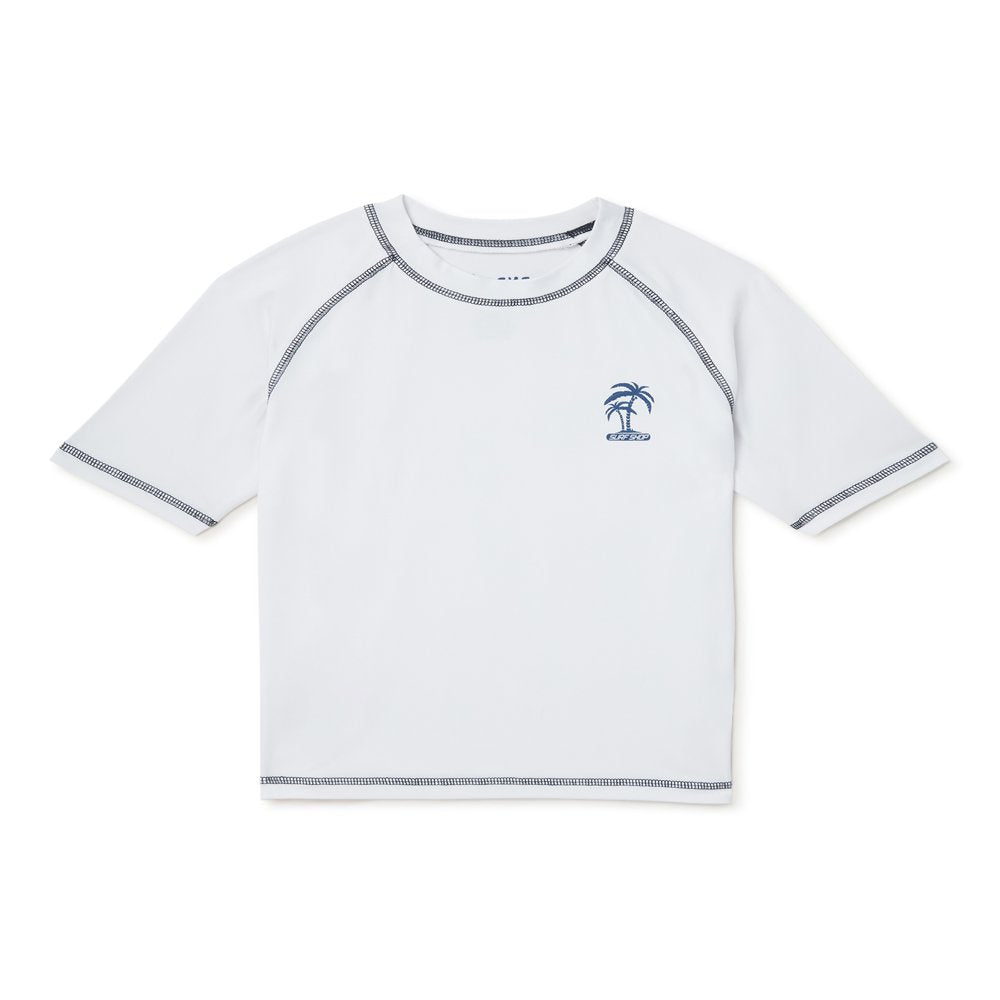 Ixtreme Boys Solid Rash Guard Swim Top with Short Sleeves, Sizes 4-18