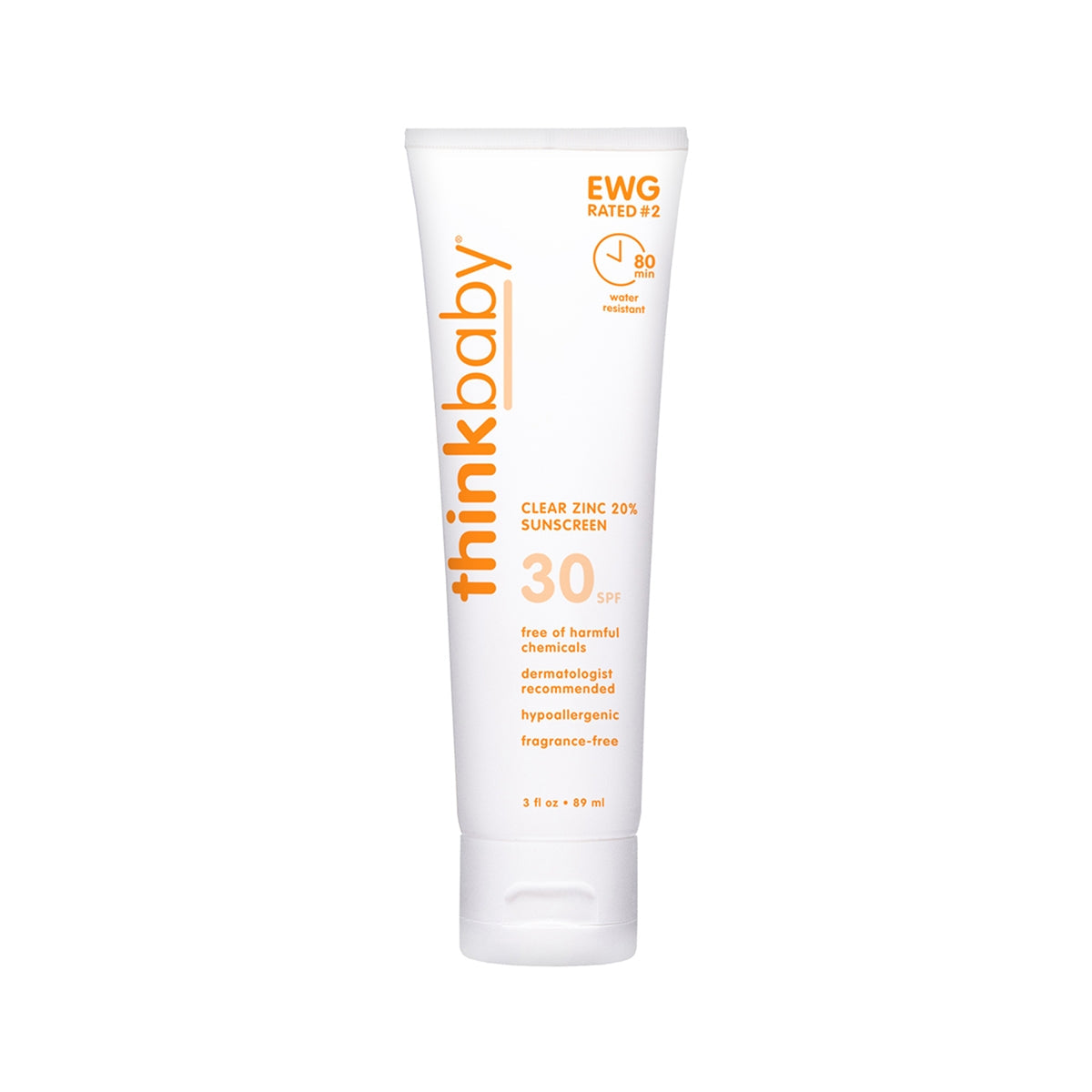 Thinkbaby Clear Zinc Sunscreen 30 SPF | 3 Oz