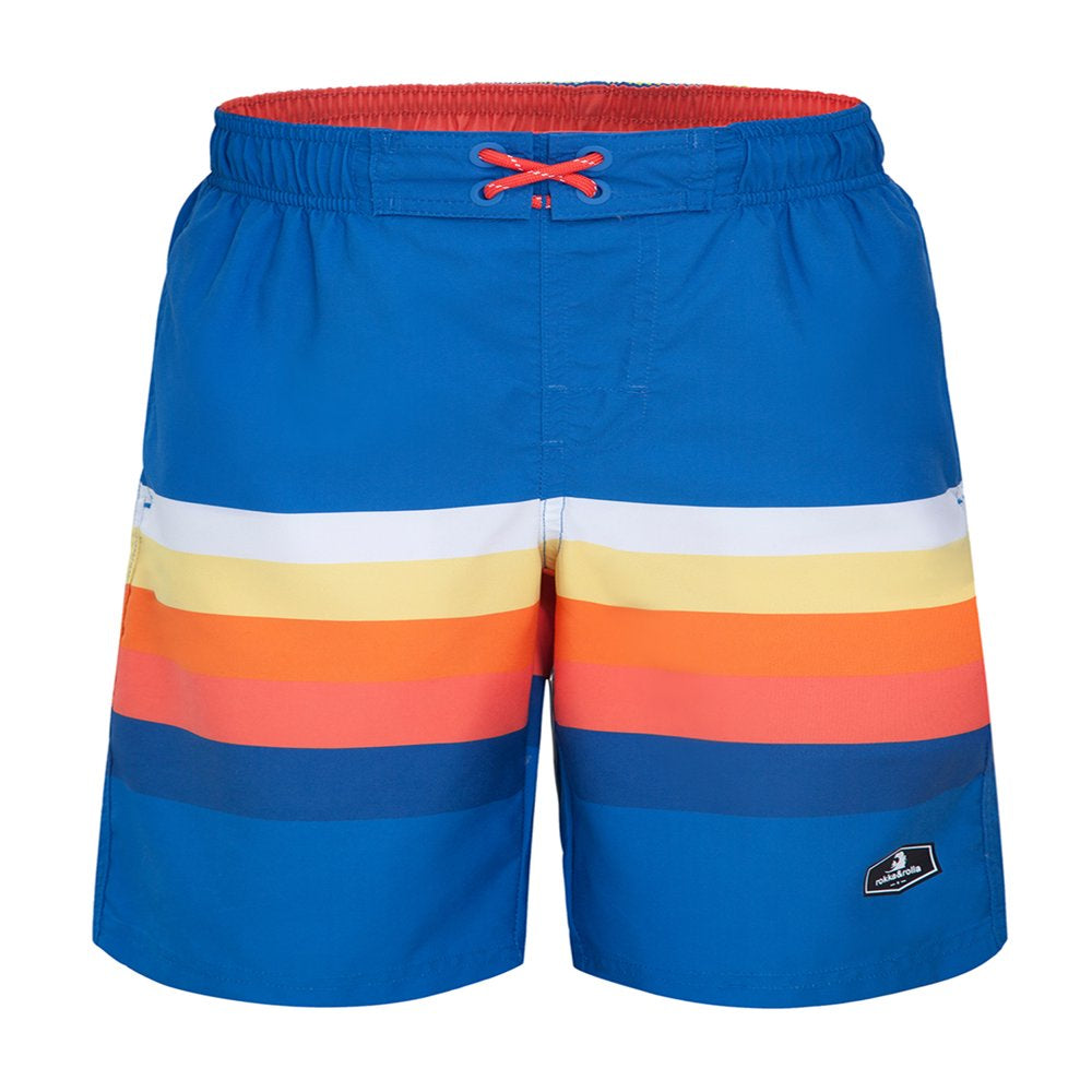 Rokka&Rolla Boys' Stretch Swim Trunks with Mesh Lining, UPF 50+ Sizes 4-18