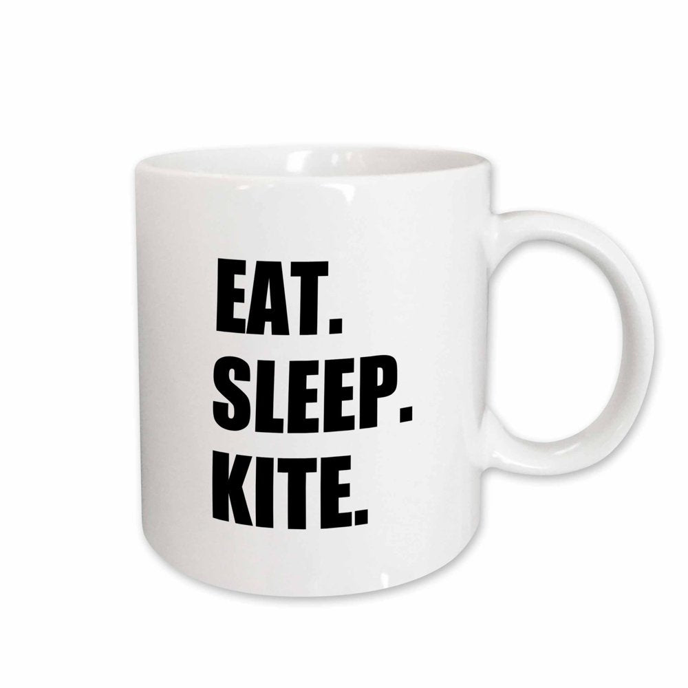 "3Drose Eat Sleep Kite - Kitesurfing Kiteboarding Kitesurfer Kiteboarder Surf - Ceramic Mug, 11-Ounce"