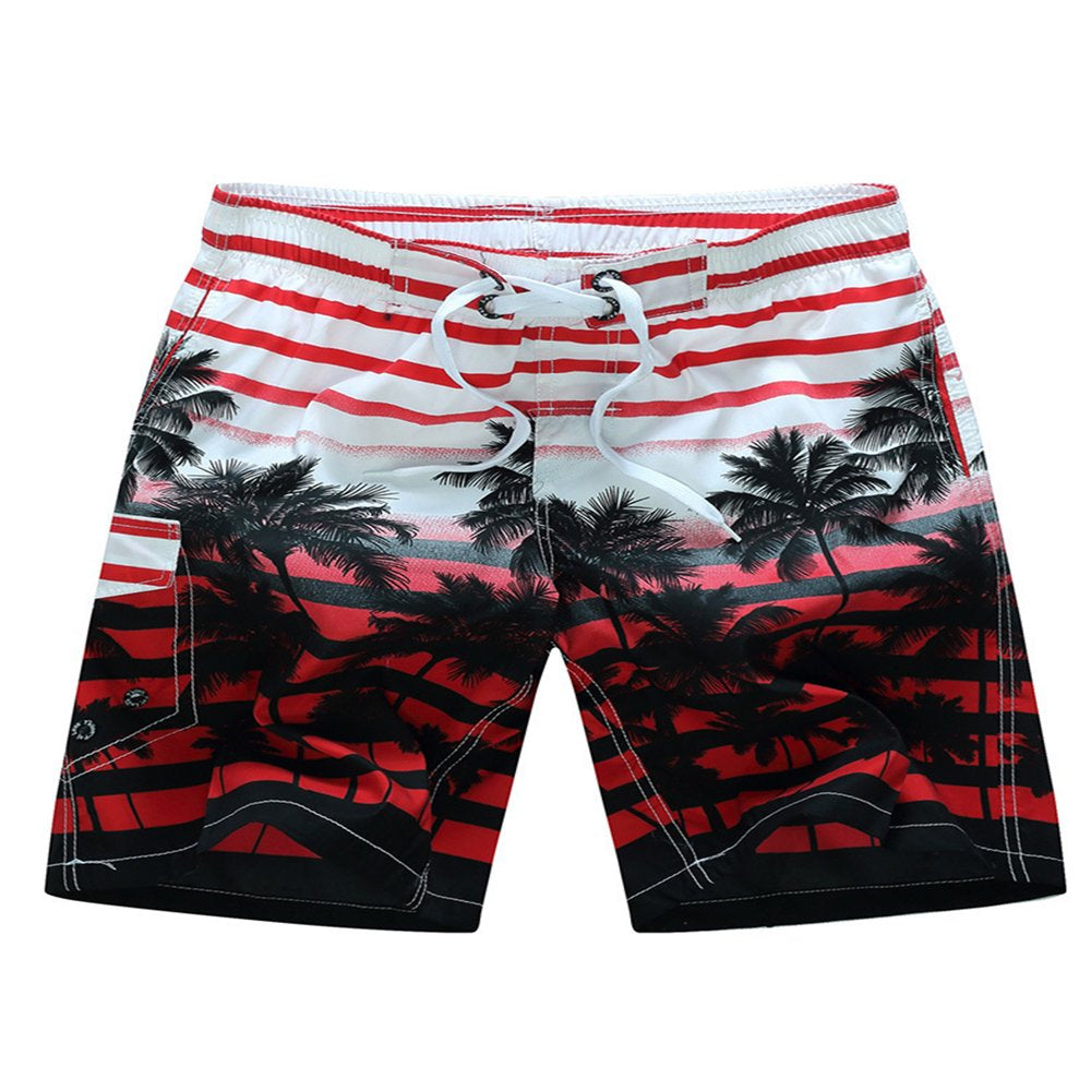 CVLIFE Mens Swim Trunks Board Shorts Bathing Suits Elastic Waist Drawstring Pockets Printed up Size to 6XL