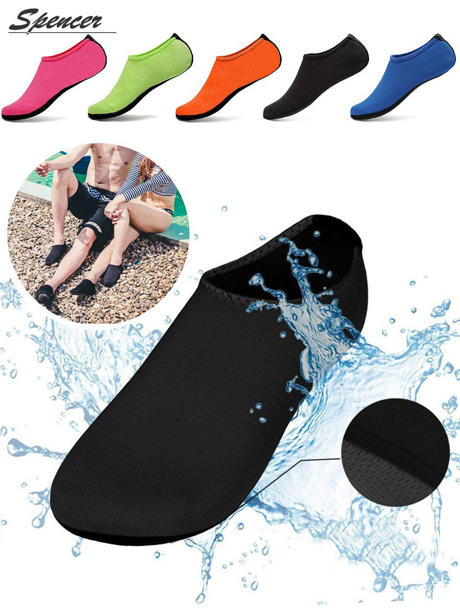 Spencer Men Women Barefoot Water Skin Shoes Aqua Socks for Beach Swim Surf Yoga Exercise "L, Green"