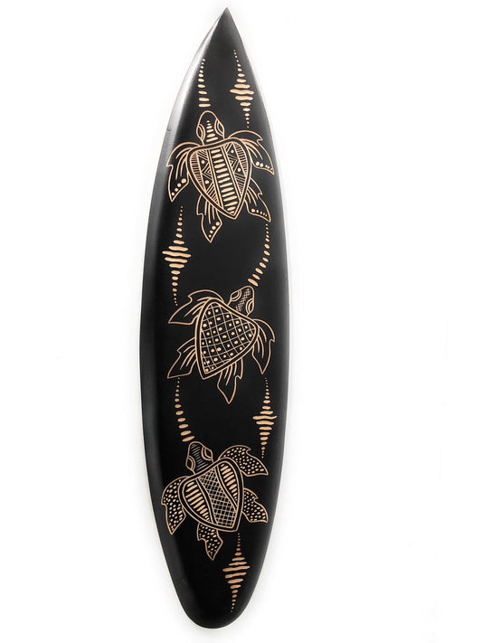 Wooden Surfboard w/ Turtle Ohana 30' - Hawaii Decor | #sur16e75