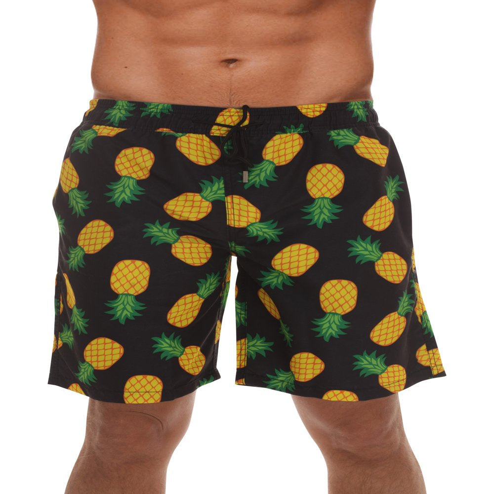 Whiskey and Oak Men'S Bathing Suit Swim Trunks 94953-5726-XS (Black - Bright Turtles, X-Small)