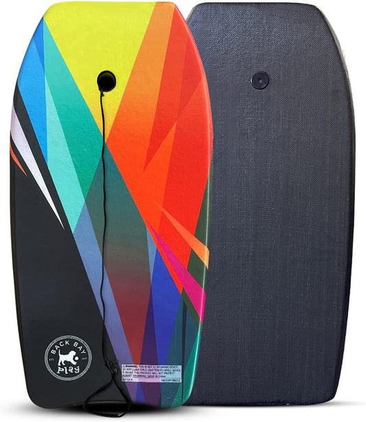 Back Bay Play 41" Body Boards - Lightweight EPS Core Boogie Boards for Beach - Bodyboard, Boogie Board for Beach Kids with Wrist Leash Surfing for Kids & Adults (Cool Break)