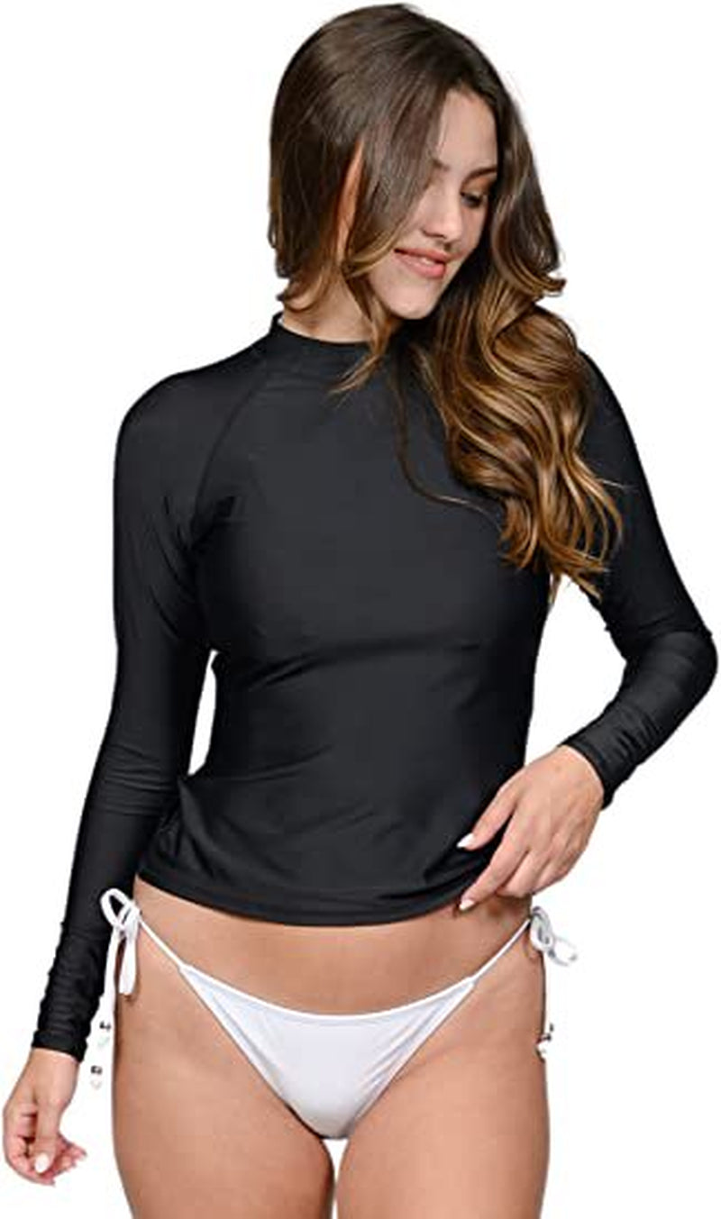 INGEAR Women'S UV Sun Protection Long Sleeve Rash Guard Wetsuit Swimsuit Beach Top Swim, Neon Colors , Stylish Swimwear