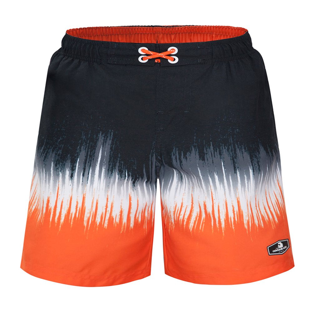 Rokka&Rolla Boys' Stretch Swim Trunks with Mesh Lining, UPF 50+ Sizes 4-18