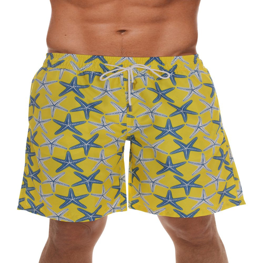 Whiskey and Oak Men'S Bathing Suit Swim Trunks 94953-5726-XS (Black - Bright Turtles, X-Small)
