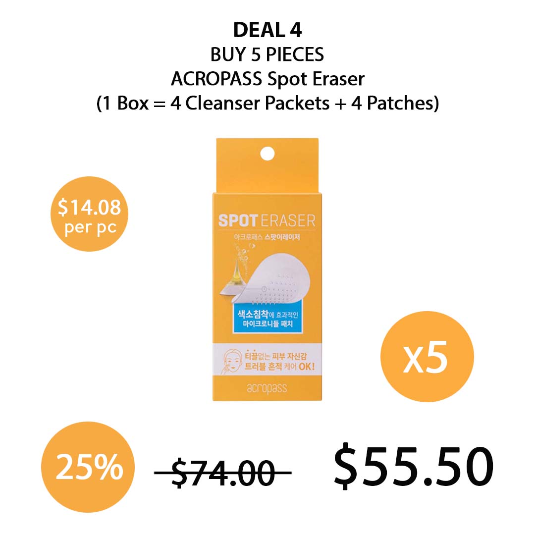 [ACROPASS] Spot Eraser (1 Box = 4 Cleanser Packets + 4 Patches)