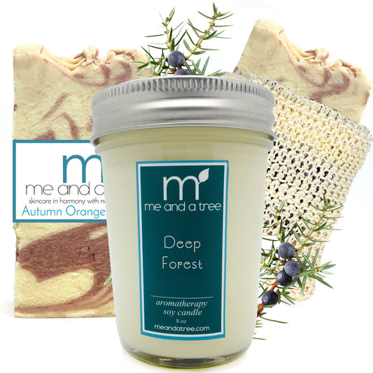 Deep Forest Autumn Spice Soap Candle Skin Care Gift Set