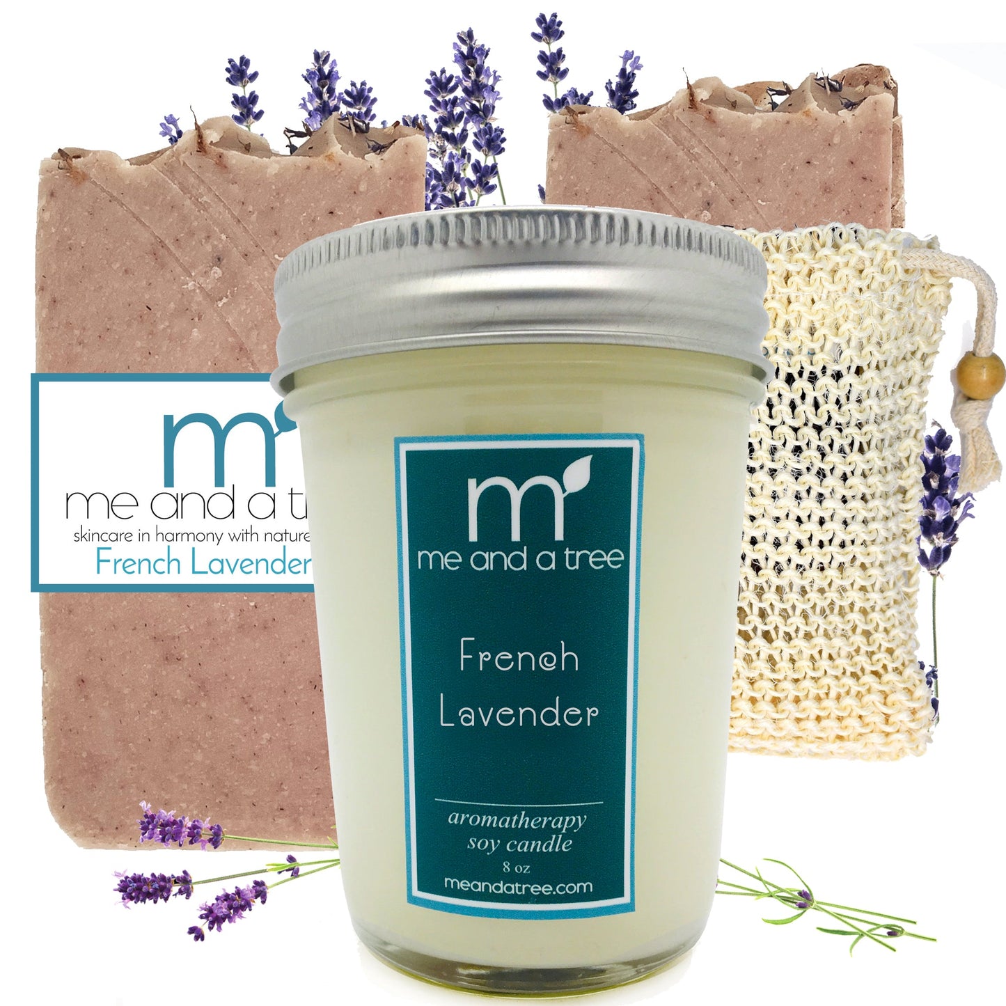 French Lavender Candle Soap Skin Care Gift Set