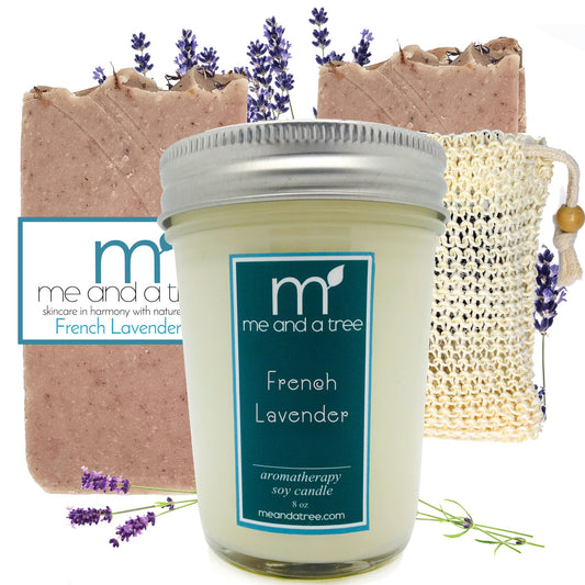French Lavender Candle Soap Skin Care Gift Set