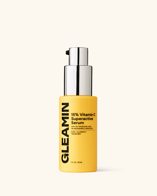 Gleamin 15% Vitamin C Superactive Serum | Fast-Absorbing & Lightweight | Daily Illuminating Serum for Hyperpigmentation