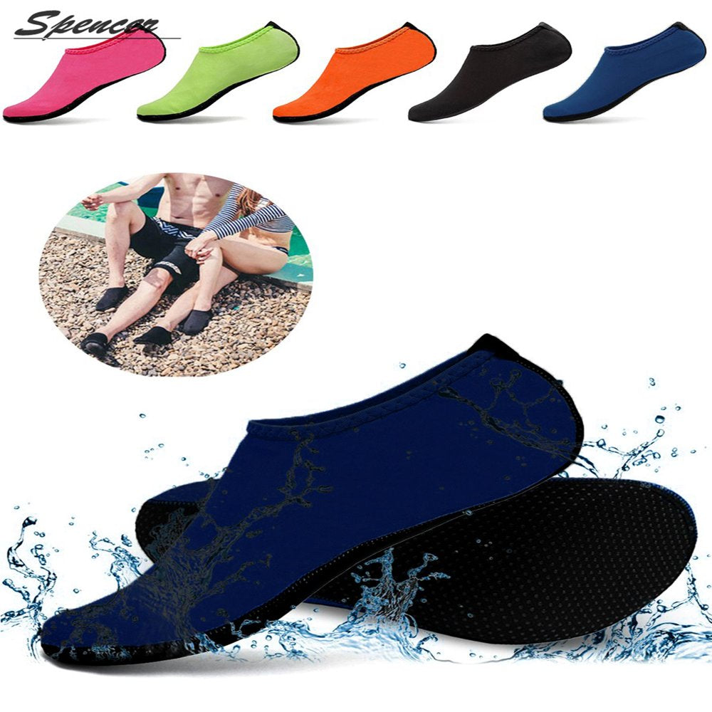 Spencer Men Women Barefoot Water Skin Shoes Aqua Socks for Beach Swim Surf Yoga Exercise "L, Green"
