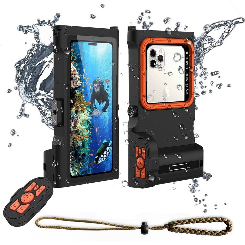 Acuvar UPDATED V2 Extreme Waterproof Underwater Diving, Snorkel Phone Case Compatible with All Iphone (Max, Plus, S), Samsung, LG, Google, Android up to 50Ft, 15M with Lanyard, New Gen