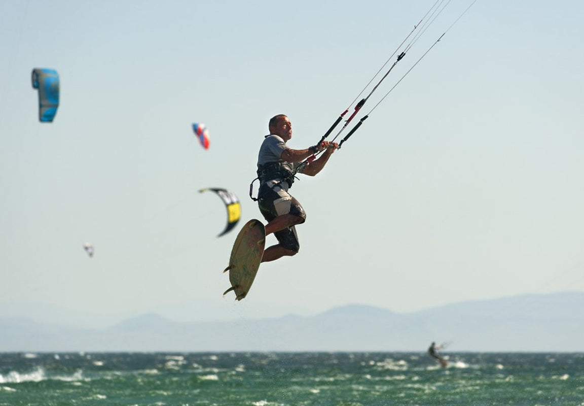 Kitesurfing; Tarifa, Cadiz, Andalusia, Spain Poster Print (18 X 12)