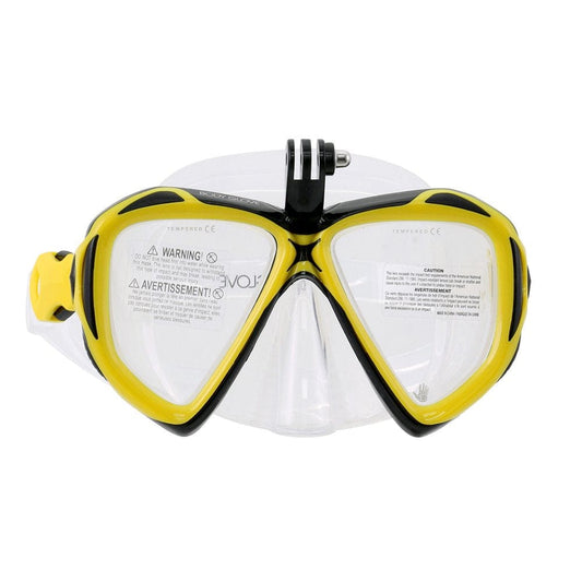 Body Glove Passage Adult Swimming Diving Snorkel Mask with Gopro Mount, Yellow
