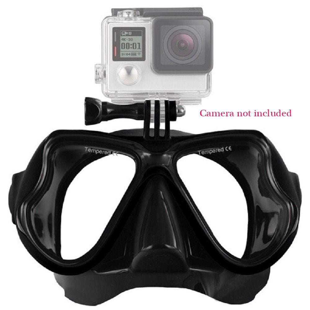 CFX Silicone Diving Mask Swimming Goggles Scuba Snorkel Mask with Tempered Glass and Camera Mount Fit for Gopro Hero7/6/5, Xiaomi1, Sjcam, Apeman, Crosstour, Victure, Campark Akaso