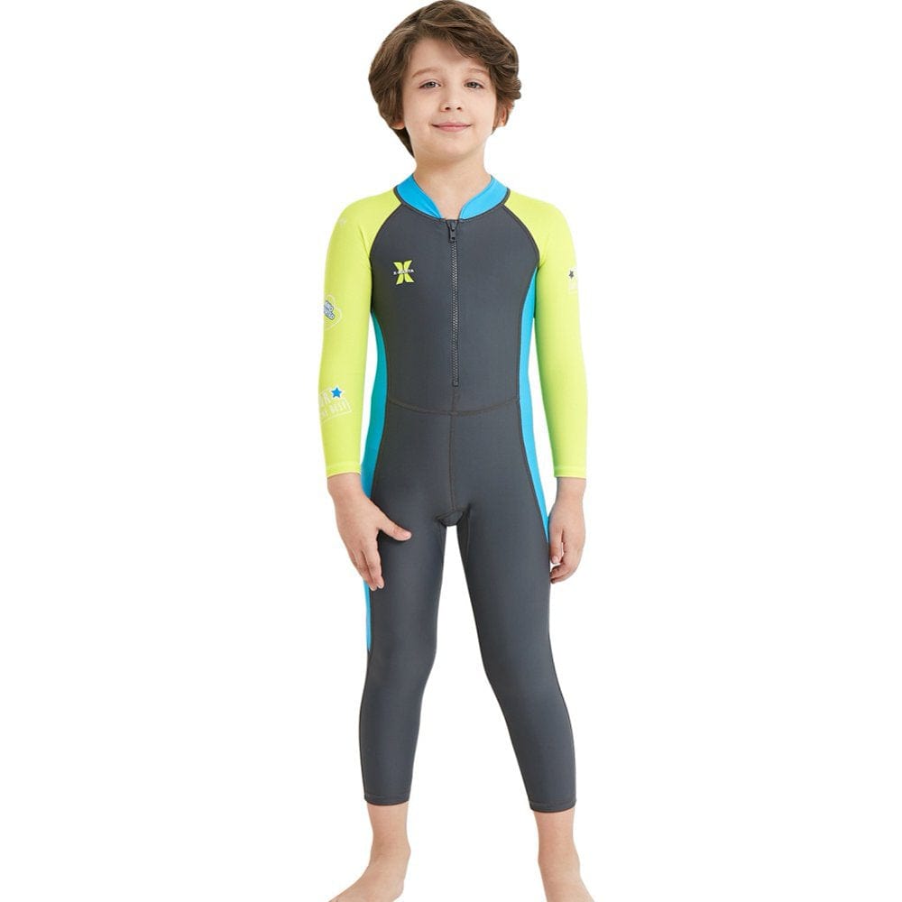 Children'S Long Sleeves Full Body Wetsuit Keep Warm Uv Protection Swimwear for Surfing Snorkelingm Gray S