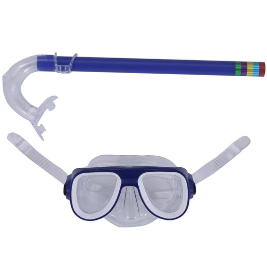 Children Safe Snorkeling Diving Mask + Snorkel Set Swimming Set Water Sports for Kid 3-8 Years Old Blue