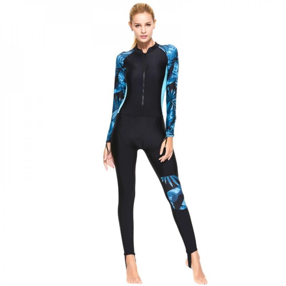 Clearance Women Wetsuit Quick Dry UV Protection Full Body One Piece Diving Suit Back Zip Long Sleeve Wetsuit for Diving Snorkeling