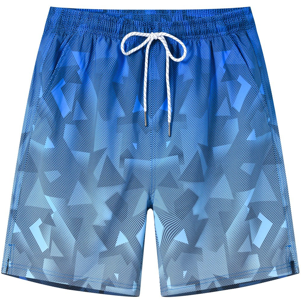 QPNGRP Mens Printed Swim Trunks Quick Dry Beach Shorts with Mesh Lining