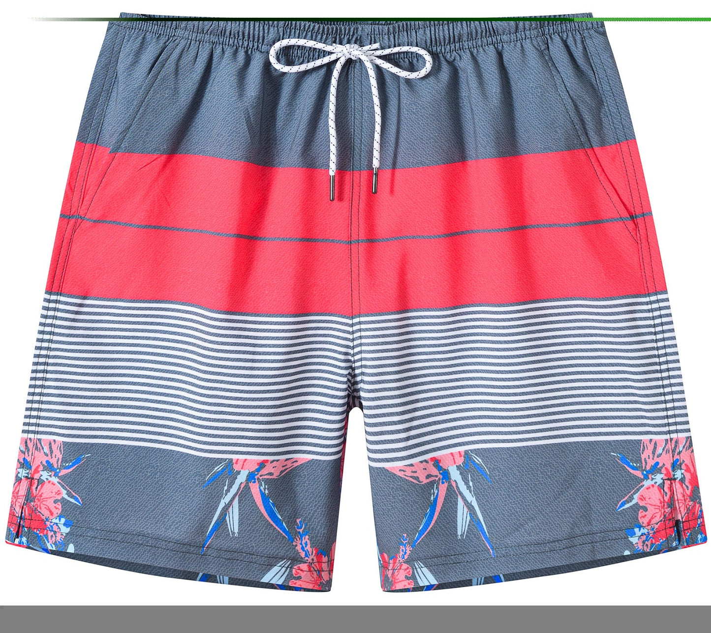 QPNGRP Mens Printed Swim Trunks Quick Dry Beach Shorts with Mesh Lining