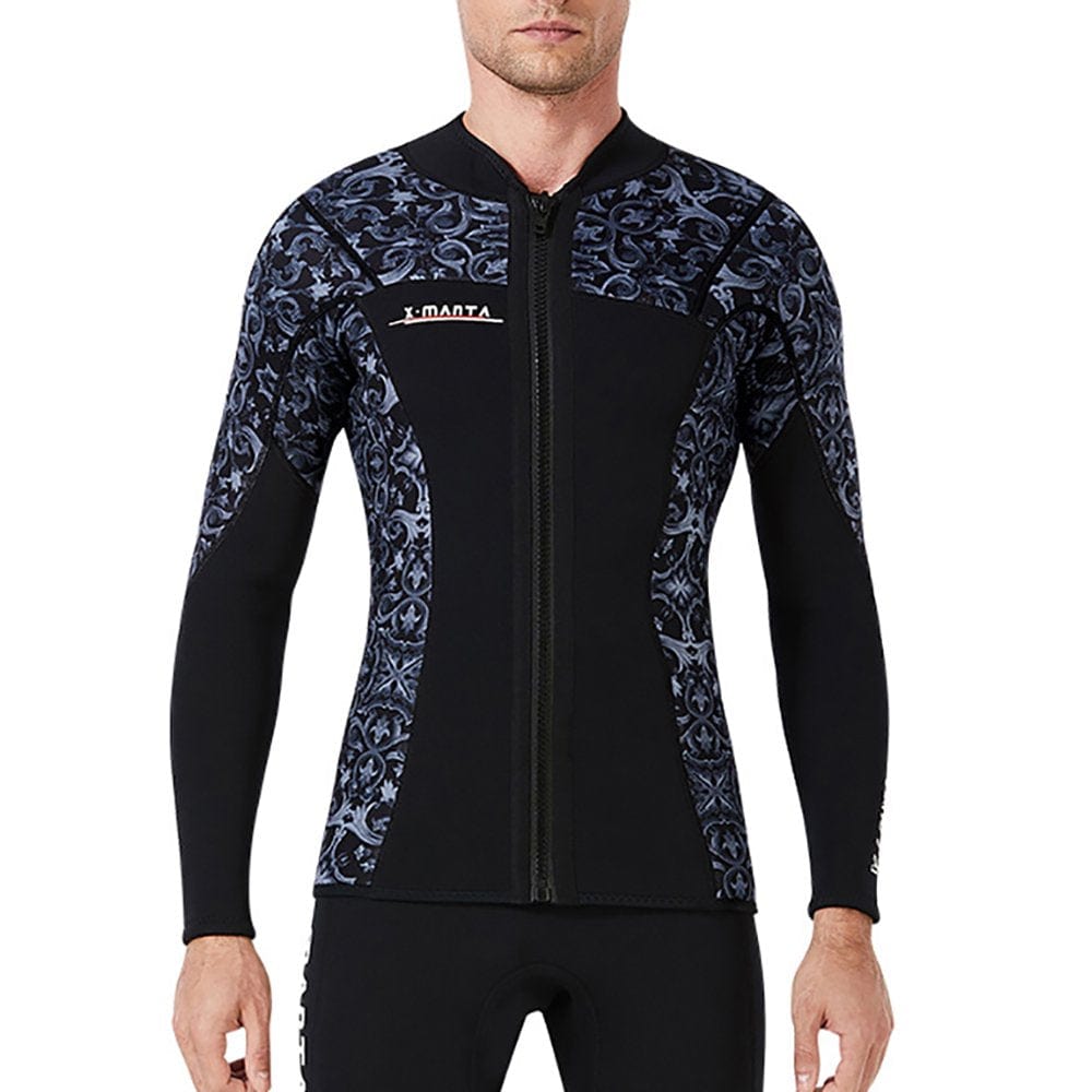 DIVE SAIL 1.5MM Wetsuit Tops Neoprene Keep Warm Wetsuits Jacket Scuba Diving Suits Canoe Surf Suit for Water Aerobics Snorkeling Blue L