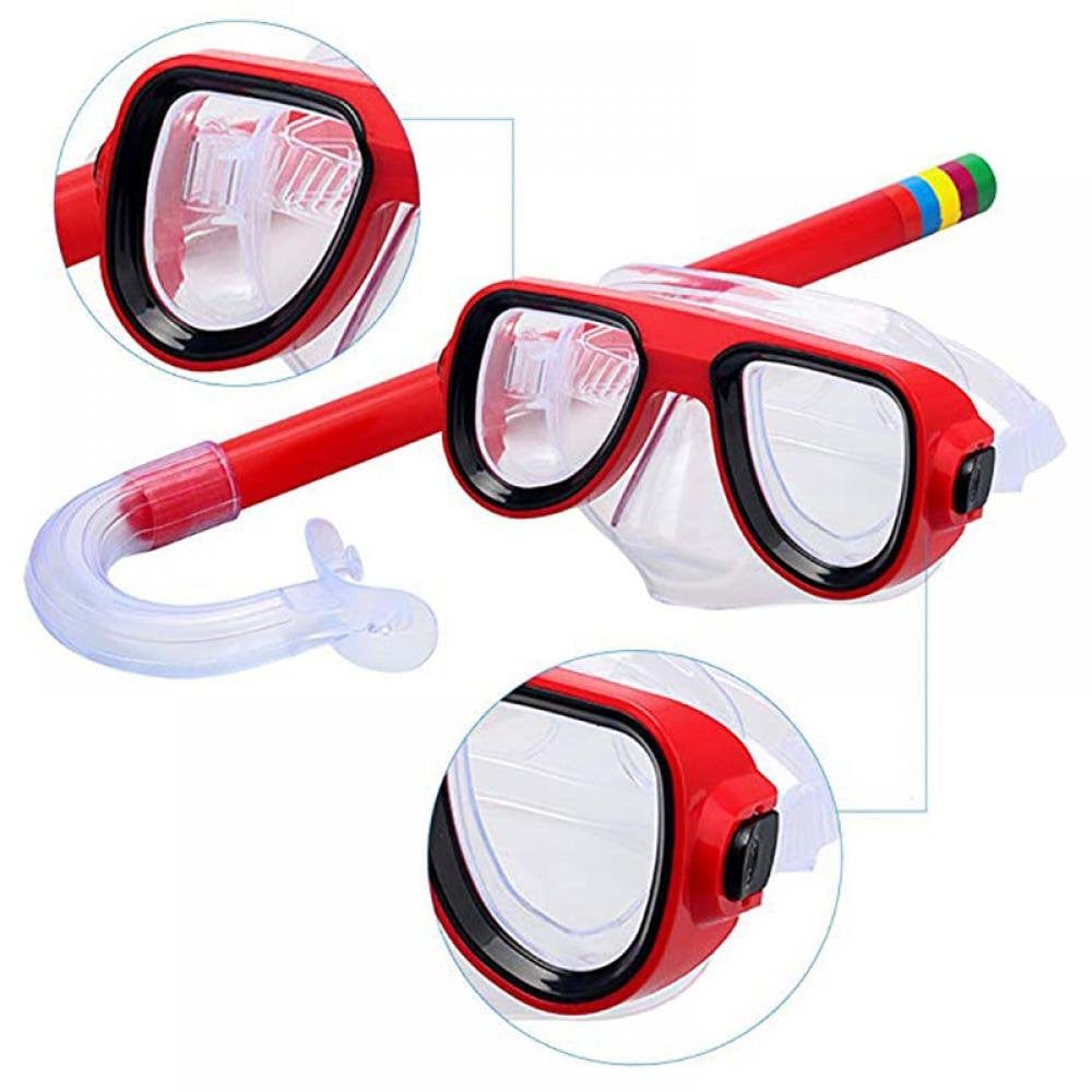 Diving Goggle Mask Breathing Tube Kids Shockproof Anti-Fog Swimming Glasses Band Snorkeling Underwater Accessories Set