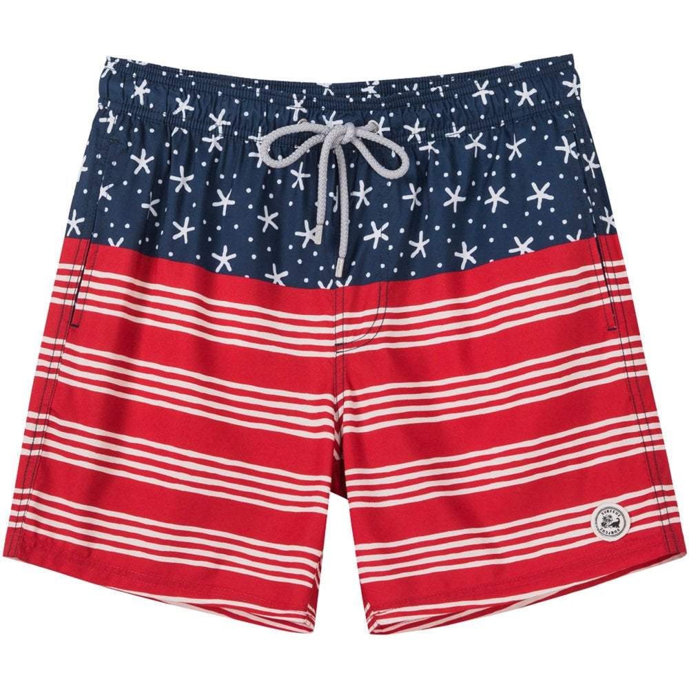 SURFCUZ Men'S Swim Shorts Quick Dry Striped Male Swim Trunks Size S to 2XL