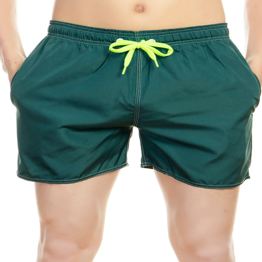 Quick Dry Men Swim Trunks Boardshorts Swimwear Swimsuit Beachwear Surfing Swimming Bathing Suit Colorblock Shorts with Drawstring