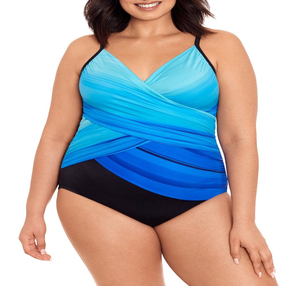 Embrace Your Curves Women'S and plus Makenna Surplice One-Piece Swimsuit