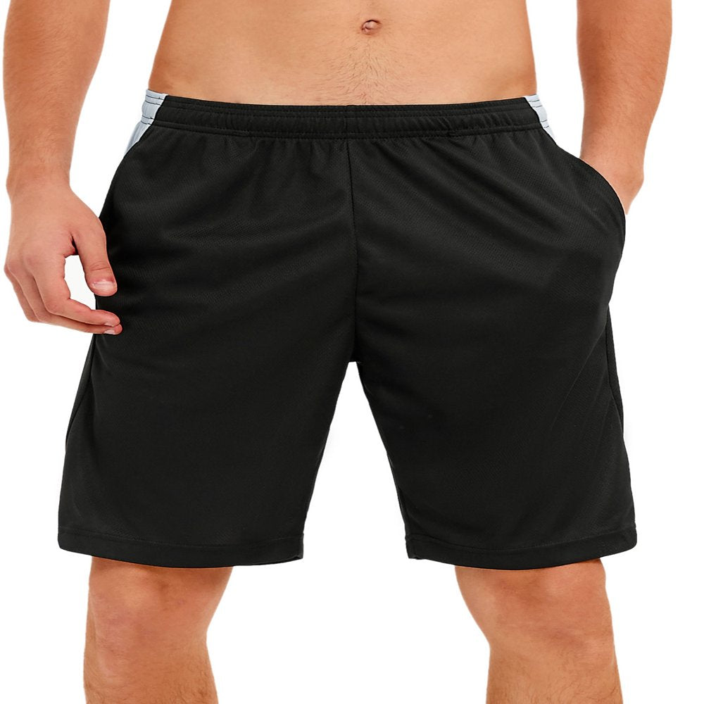 LELINTA Mens Quick Dry Shorts Sports Gym Football Short Boardshorts Casual Running Gym Athletic Fitness Swim Trunks Training Shorts Swimwear Swimsuit Beachwear, Black, S-3XL
