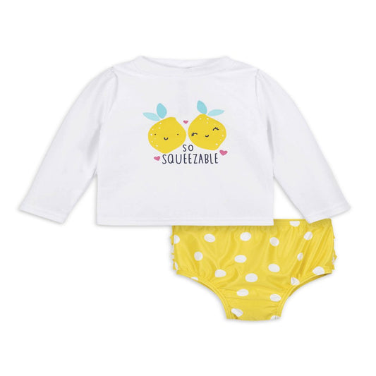 Gerber Baby & Toddler Girl Rashguard & Swim Bottoms Set with UPF 50+, 2-Piece, (0/3M - 5T)