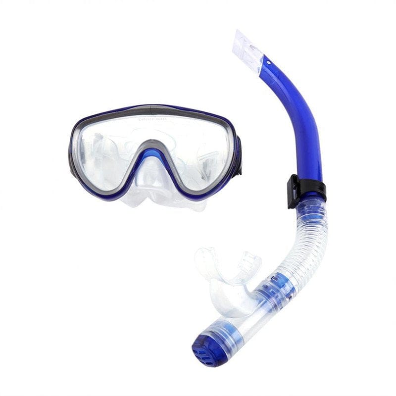 HERCHR Snorkel Set, Diving Tempered Glass Goggles&Semi-Dry Breathing Tube Set, Men Women Snorkel Mask Mouthpiece Snorkeling Combo
